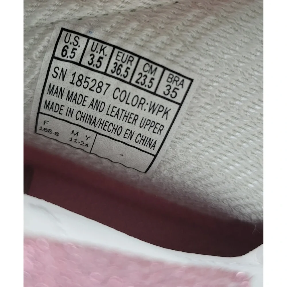 NEW SKECHERS COURT & CLASSIC SKX WHITE AND METALLIC PINK HIGH-TOP SNEAKERS Sz6.5